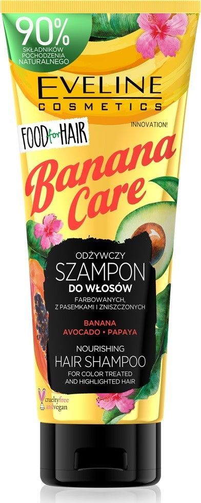 Eveline Food for Hair Banana Care szampon do włosów farbowanych 1
