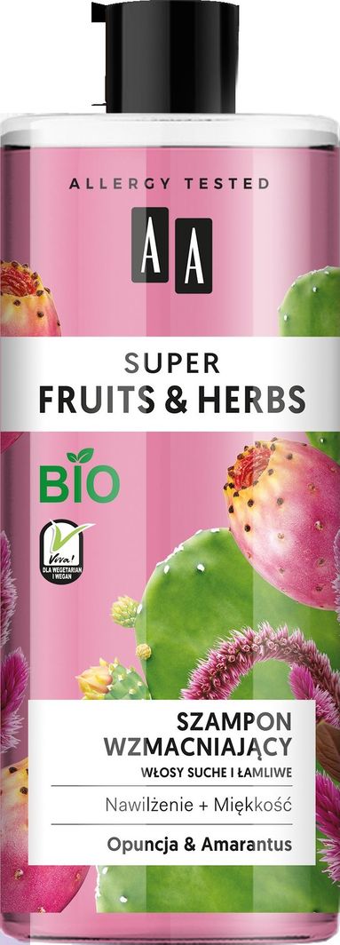 AA Super Fruits & Herbs Szampon do włosów wzmacniający Opuncja & Amarantus 1