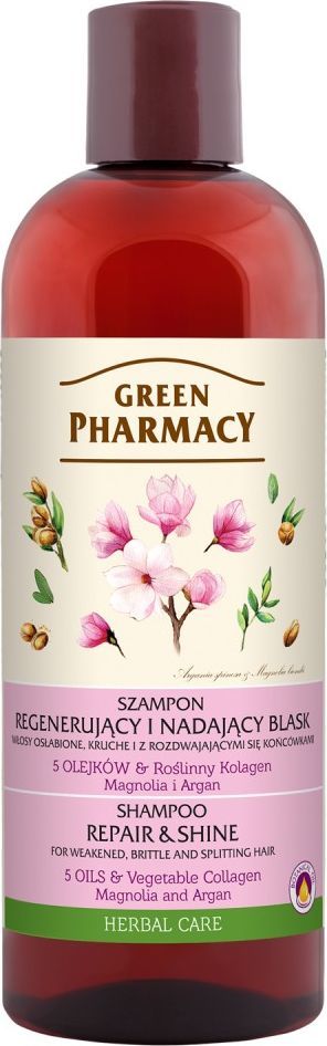 Green Pharmacy Szampon do włosów regenerujący i nadający blask Magnolia i Argan 1