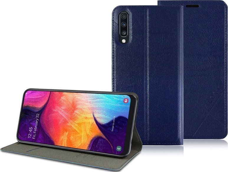 Alogy Etui na telefon Alogy portfel do Samsung Galaxy A30S/A50/A50S Granatowe uniwersalny 1
