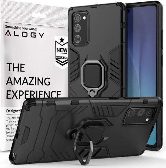 Alogy Alogy Etui na telefon Stand Ring Armor do Samsung Galaxy Note 20 czarne uniwersalny 1