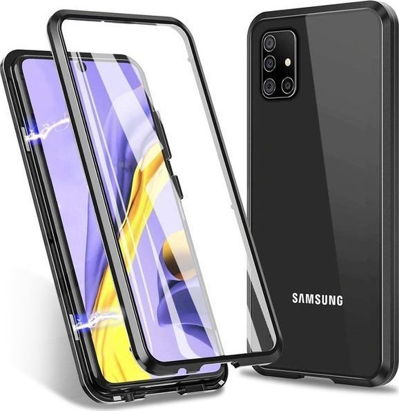 Dr.Fit Etui na telefon magnetyczne Dr.Fit szklane do Samsung Galaxy A51 Czarne uniwersalny 1