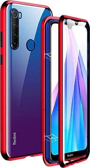 Dr.Fit Etui na telefon magnetyczne Dr.Fit szklane do Xiaomi Redmi Note 8T Czerwone uniwersalny 1