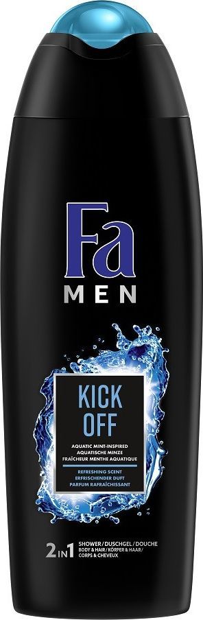 Fa FA_Men Kick Off 2in1 Bath And Shower żel pod prysznic dla mężczyzn do ciała i włosów Aqua Mint 750ml 1