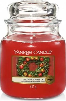 Yankee Candle Świeca Yankee Candle Red Apple Wreath, średni słoik (411g) 1