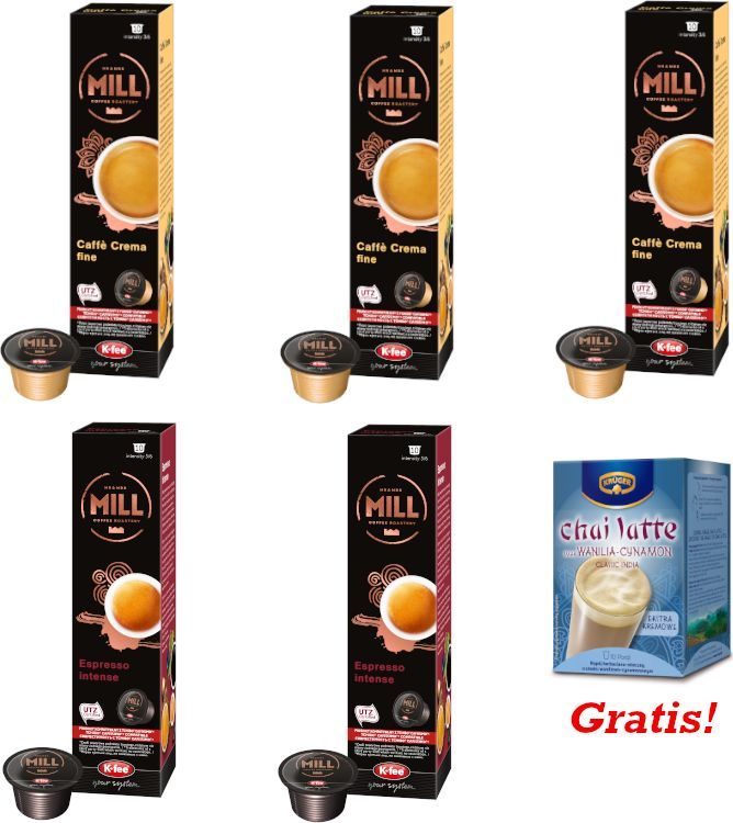 Mill Zestaw 5x Kapsułki CAFISSIMO Mr Mrs MILL + Chai Latte Wanilia - Cynamon 10szt GRATIS! 1