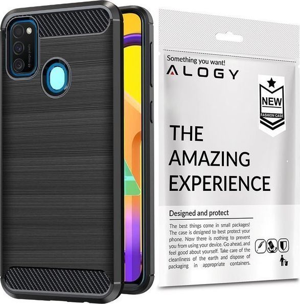 Alogy Etui Alogy Rugged Armor do Samsung Galaxy M21 czarne + Szkło 3mk uniwersalny 1