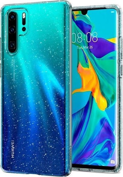 Spigen Etui Spigen Liquid Crystal Glitter do Huawei P30 Pro Crystal Quartz + Szkło Alogy cały ekran uniwersalny 1