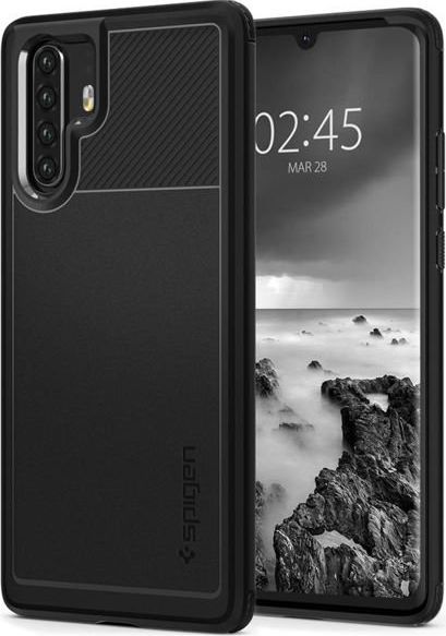 Spigen Etui Spigen Rugged Armor do Huawei P30 Pro Matte Black + Szkło Alogy cały ekran uniwersalny 1