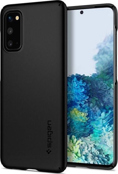 Spigen Etui Spigen Thin Fit do Samsung Galaxy S20 Black + Szkło Alogy FG uniwersalny 1