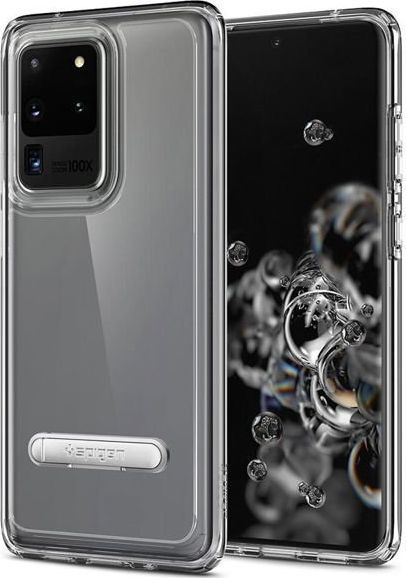 Spigen Etui Spigen Ultra Hybrid S do Samsung Galaxy S20 Ultra Crystal Clear + Szkło Alogy Full uniwersalny 1