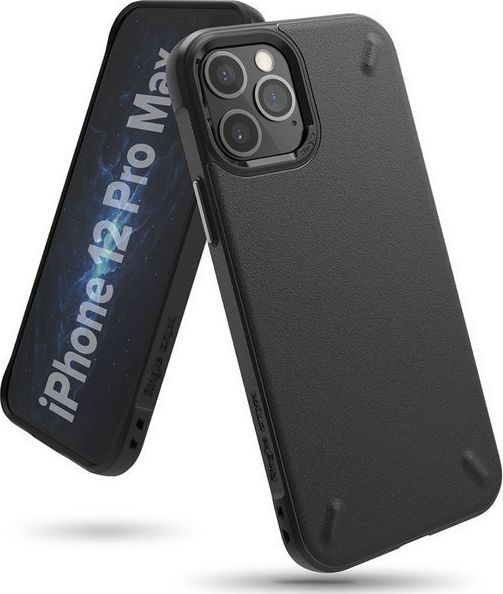 Ringke Etui Ringke Onyx do Apple iPhone 12 Pro Max 6.7 Black + Szkło Alogy uniwersalny 1