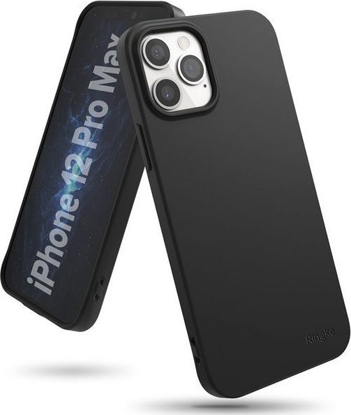 Ringke Etui obudowa Ringke Air S do Apple iPhone 12 Pro Max Black + Szkło Alogy uniwersalny 1