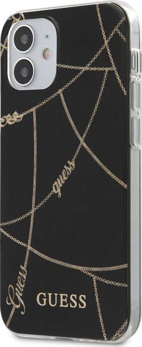 Guess Guess Gold Chain - Etui iPhone 12 Mini (czarny) uniwersalny 1