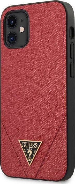 Guess Guess Saffiano V - Etui iPhone 12 Mini (czerwony) uniwersalny 1