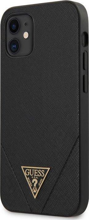 Guess Guess Saffiano V - Etui iPhone 12 Mini (czarny) uniwersalny 1