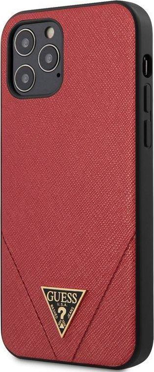 Guess Guess Saffiano V - Etui iPhone 12 / iPhone 12 Pro (czerwony) uniwersalny 1