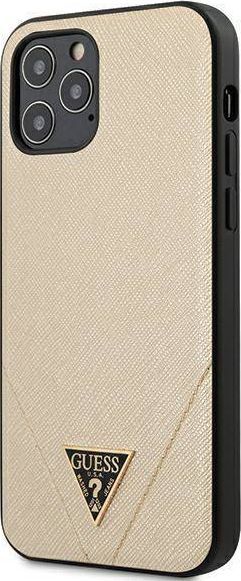 Guess Guess Saffiano V - Etui iPhone 12 Pro Max (złoty) uniwersalny 1