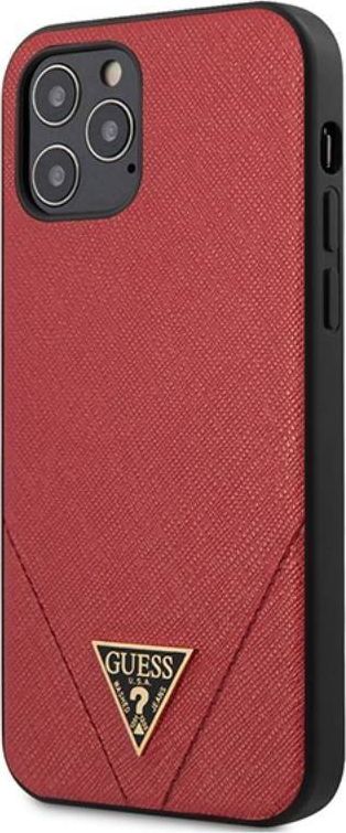 Guess Guess Saffiano V - Etui iPhone 12 Pro Max (czerwony) uniwersalny 1