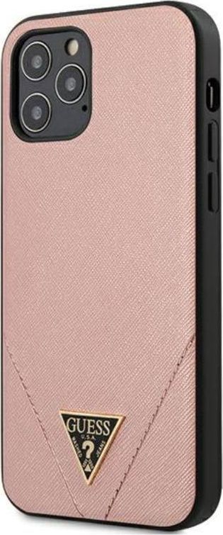 Guess Guess Saffiano V - Etui iPhone 12 / iPhone 12 Pro (różowy) uniwersalny 1