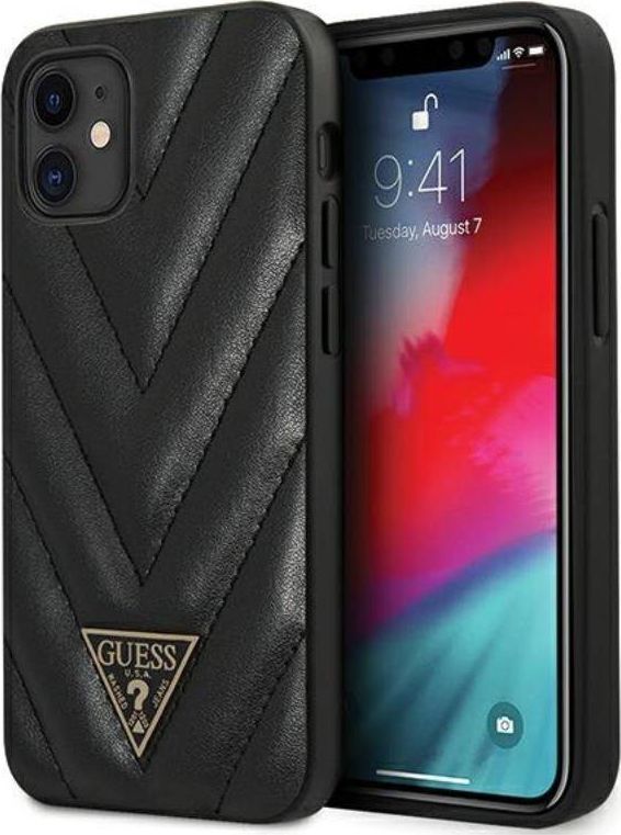 Guess Guess V Quilted - Etui iPhone 12 mini (czarny) uniwersalny 1