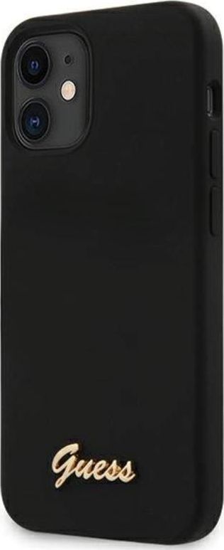 Guess Guess Silicone Script - Etui iPhone 12 mini (czarny) uniwersalny 1