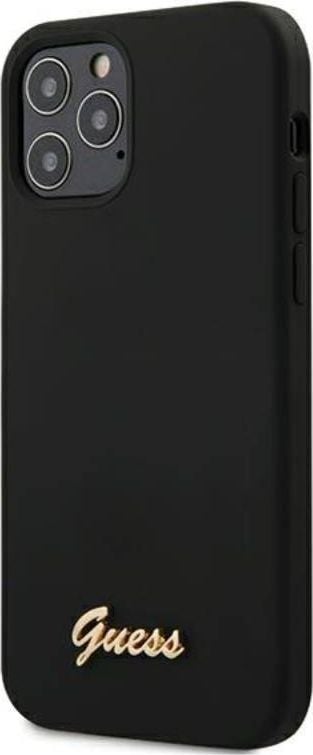 Guess Guess Silicone Script - Etui iPhone 12 / iPhone 12 Pro (czarny) uniwersalny 1