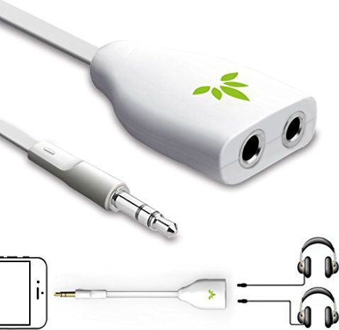 Avantree Avantree 2-drożny rozdzielacz słuchawkowy 3,5 mm, adapter audio Aux Y z podwójną wtyczką słuchawek, podwójny kabel rozdzielacza zestawu słuchawkowego do telefonów komórkowych iPhone smartfon tablet PC MP3 z gniazdem 3,5 - TR302 biały 1