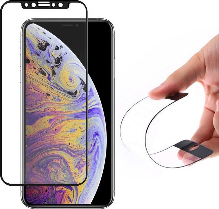 Wozinsky Wozinsky Full Cover Flexi Nano folia szklana szkło hartowane z ramką iPhone 12 mini czarny uniwersalny 1