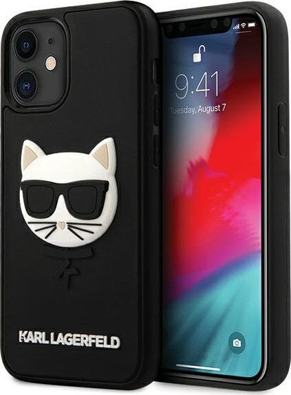 Karl Lagerfeld Etui Karl Lagerfeld Rubber Choupette HardCase 3D do iPhone 12 Mini czarne 1