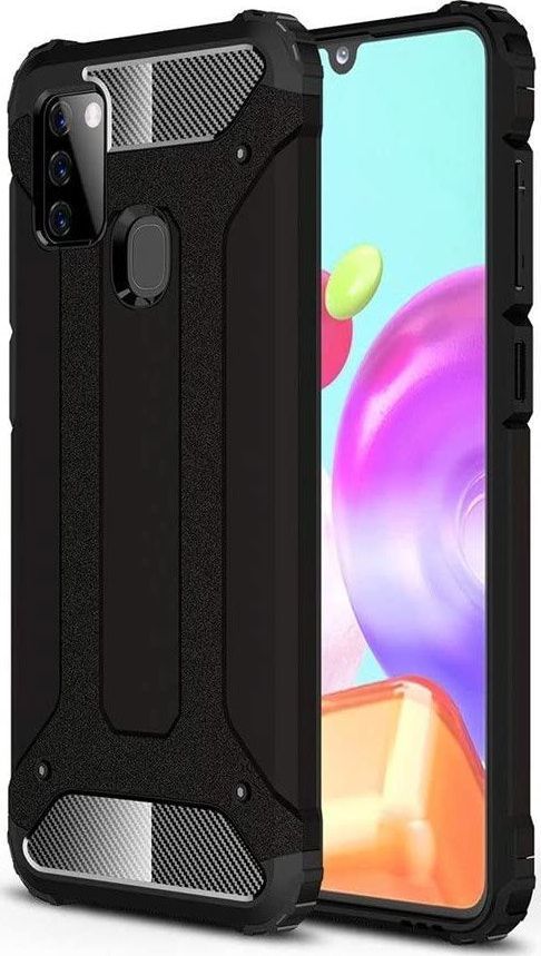 Hurtel Hybrid Armor pancerne hybrydowe etui pokrowiec Samsung Galaxy A21S czarny 1