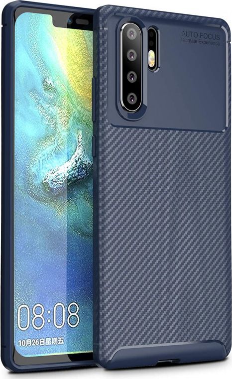 Etui HUAWEI P30 PRO Pancerne Shockproof Carbon Fiber niebieskie 1