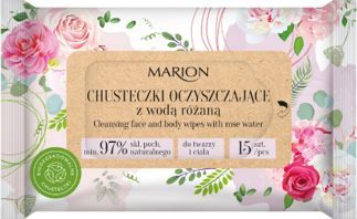 Marion Marion Chusteczki oczyszczające z wodą różaną 15szt. uniwersalny 1