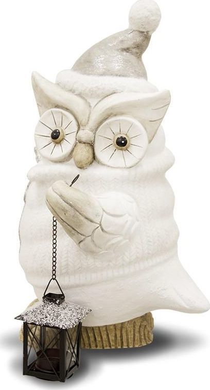 Dekoracja świąteczna Pigmejka CERAMICZNA FIGURKA SOWA Z LAMPIONEM 45 CM uniwersalny 1