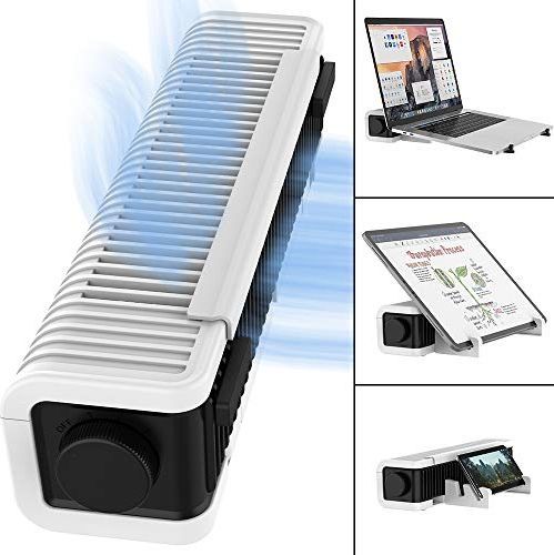 Podstawka chłodząca TATE GUARD TATEGUARD Wielofunkcyjny wentylator + stojak, regulowana 3 - biegowa chłodziarka do laptopa z przepływem krzyżowym USB, podkładka chłodząca / uchwyt na stojak do laptopa Tablet telefon, pionowy + poziomy osobisty wentylator 1