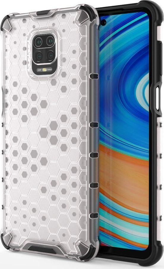 Hurtel Honeycomb etui pancerny pokrowiec z żelową ramką Xiaomi Redmi Note 9 Pro / Redmi Note 9S przezroczysty uniwersalny 1