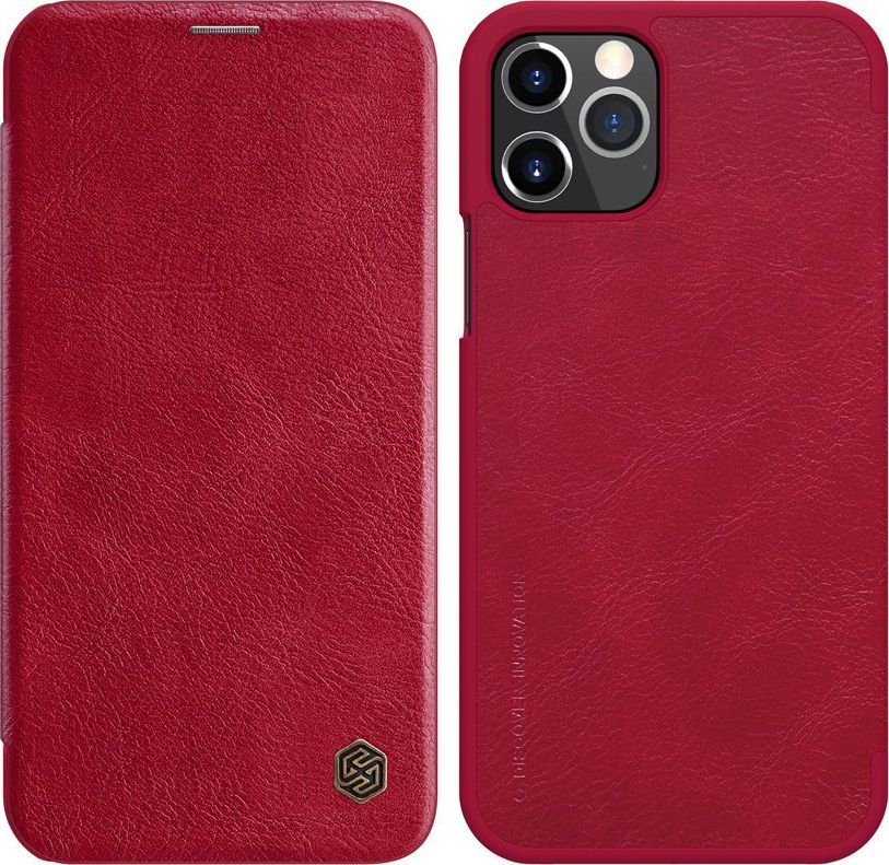 Nillkin Nillkin Qin skórzana kabura etui iPhone 12 Pro / iPhone 12 czerwony uniwersalny 1