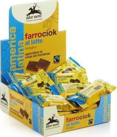 Alce Nero Herbatniki orkiszowe z mleczną czekoladą fair trade BIO 28 g - ALCE NERO 1