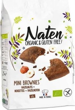 NATEN CIASTKA BROWNIES Z CZEKOLADĄ I ORZECHAMI LASKOWYMI BEZGLUTENOWE BIO 170 g - NATEN 1