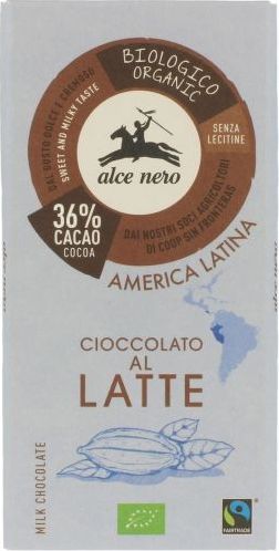 Alce Nero CZEKOLADA MLECZNA FAIR TRADE BIO 100 g - ALCE NERO 1