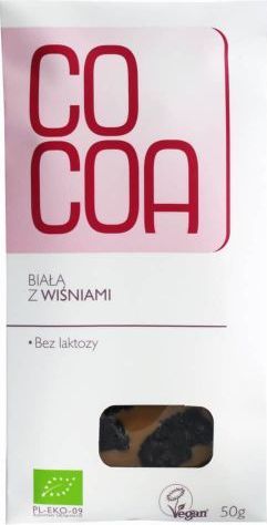 Cocoa CZEKOLADA BIAŁA Z WIŚNIAMI BIO 50 g - COCOA 1