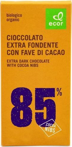 Ecor Czekolada gorzka min. 85% kakao z kruszonym ziarnem kakao BIO 80 g Ecor 1