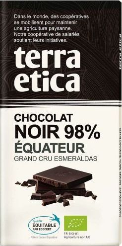 Terra Etica CZEKOLADA GORZKA 98% EKWADOR FAIR TRADE BIO 100 g - TERRA ETICA 1