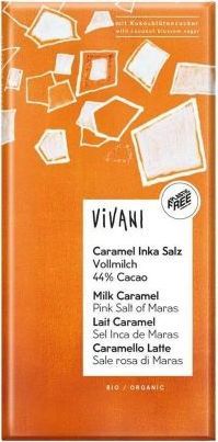 Vivani CZEKOLADA MLECZNA Z KARMELEM I RÓŻOWĄ SOLĄ BIO 80 g - VIVANI 1