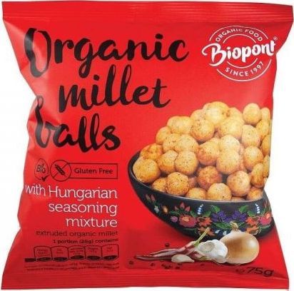 BIOPONT CHRUPKI JAGLANE O SMAKU WĘGIERSKIEJ PRZYPRAWY BEZGLUTENOWE BIO 75 g - BIOPONT 1