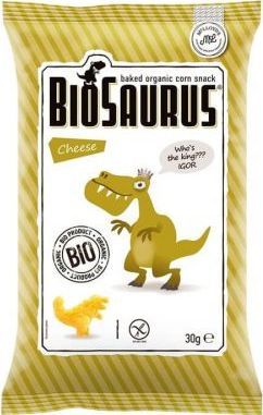 BioSaurus Chrupki kukurydziane Dinozaury o smaku serowym bezglutenowe BIO 30 g Cibi 1