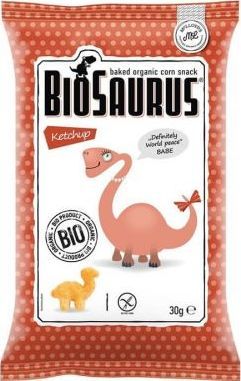 BioSaurus Chrupki kukurydziane Dinozaury o smaku ketchupowym bezglutenowy BIO 30 g Cibi 1