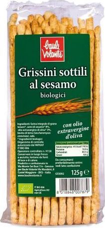Ecor Paluszki Grissini z sezamem BIO 125 g Baule Volante 1