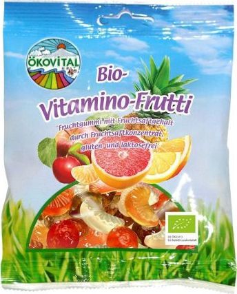 OKOVITAL Żelki owocowe z witaminą C bez laktozy bezglutenowe BIO 100g - Okovital 1