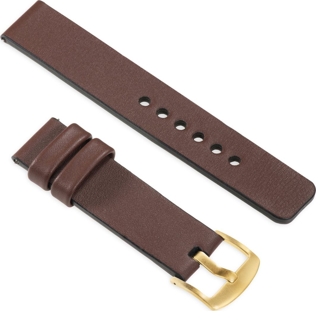 moVear Polski Elegancki Skórzany pasek 26mm rozmiar M/L do zegarka / smartwatcha | Brązowy moVear uBand S1 Standard 1